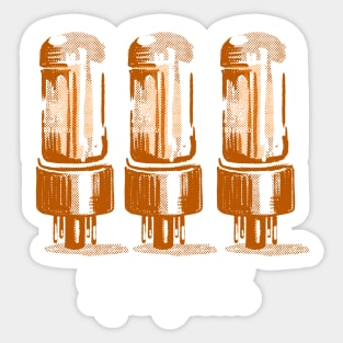 Glowing amplifier vacuum tubes in vintage style Sticker